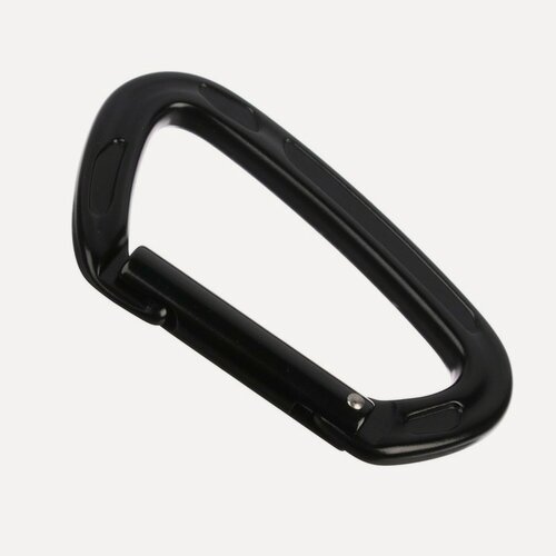 Изображение товара Карабин Мастер К, с защелкой, D-образный, алюминиевый сплав, черный, 10x6 см
