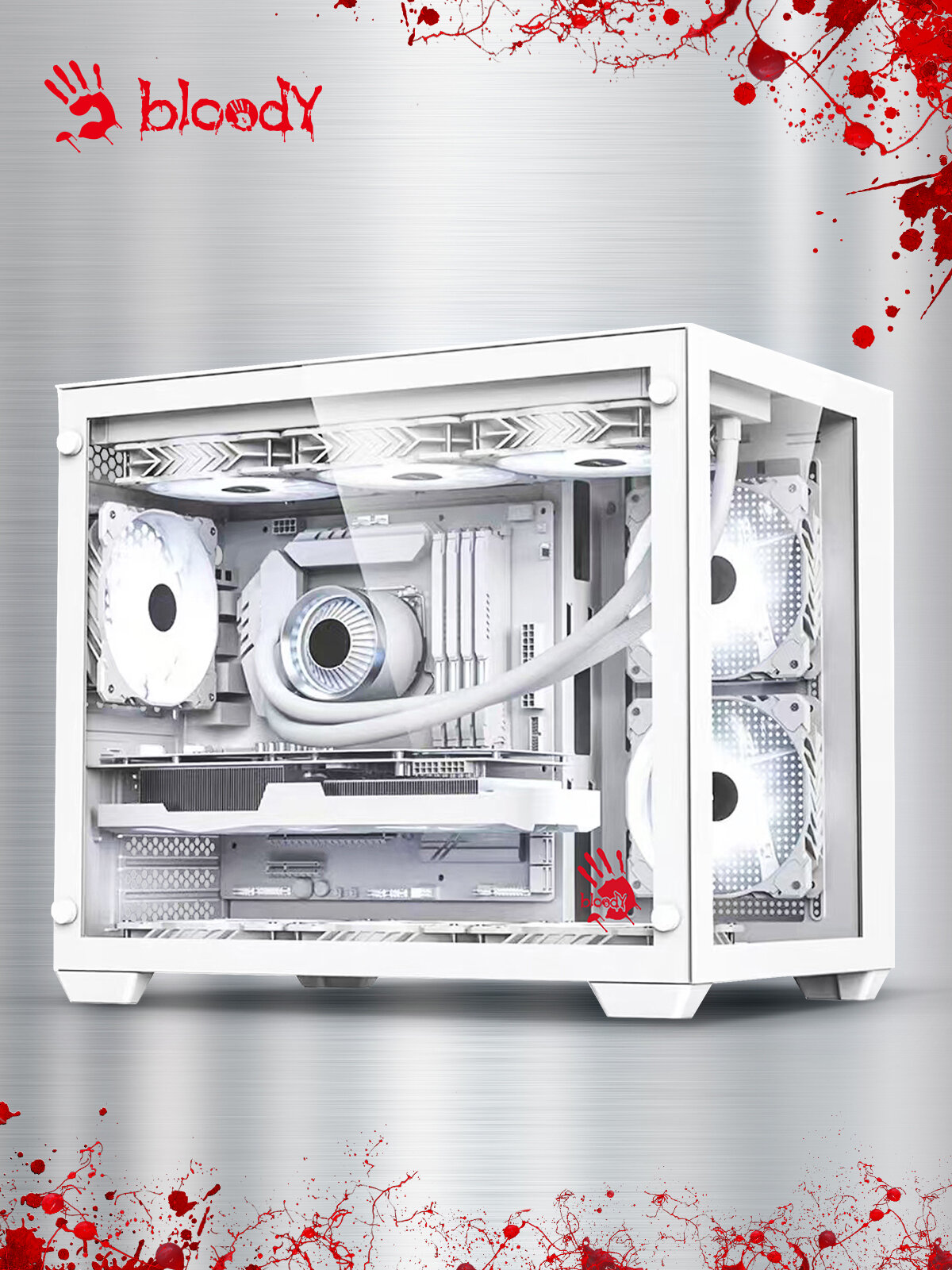 Корпус mATX BLOODY BD-CC108, Mini-Tower, без БП, белый [bd-cc108-wh]