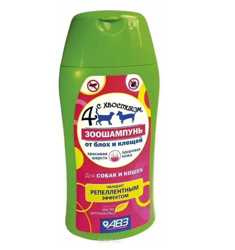 Лечебный и действующий Шампунь для кошек и собак фирмы АВZ 180мл — фото 1