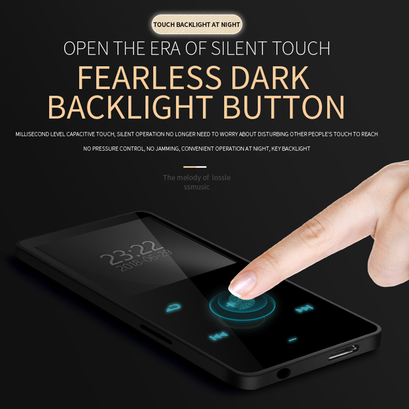 Изображение MP3-плеер с BT Portable 1,8-дюймовый экран цифровой аудиоплеер встроенный высокопроизводительный динамик многофункциональный рекордер FM Radio Voice