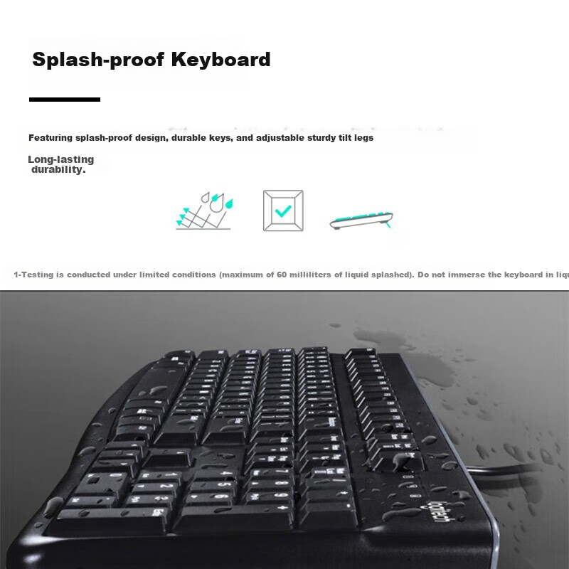 Logitech MK121P (MK120) Wired Keyboard and Mouse Combo 108-Key Full Size Commercial Office Computer Set (K120 Keyboard + M110 Mouse) — фото 1