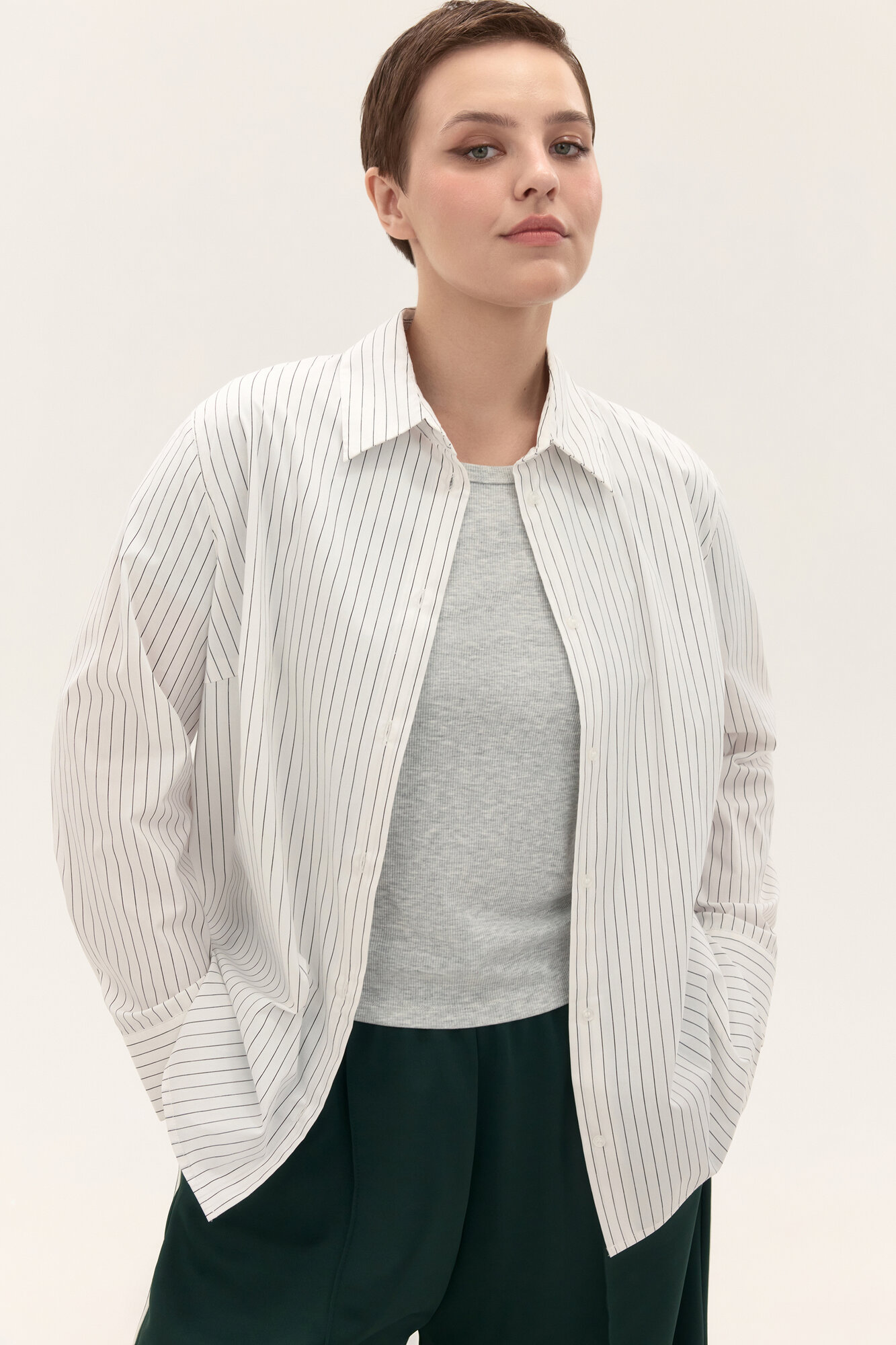 Блуза Befree Plus Size, размер 3XL, белый,