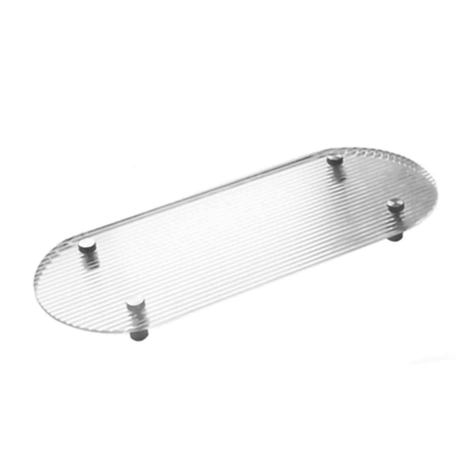 Прозрачный акриловый поднос Clear Vanity Tray стильный и современный для кафе офиса и дома овальной формы 30x12x3.5см