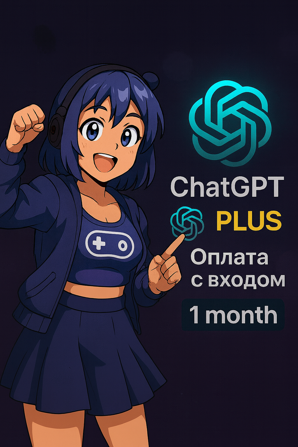 Chat GPT 5/4.5/o3/o4 mini | PLUS | SORA | ЛИЧНАЯ ПОДПИСКА НА 1 МЕСЯЦ | Оплата с входом в аккаунт