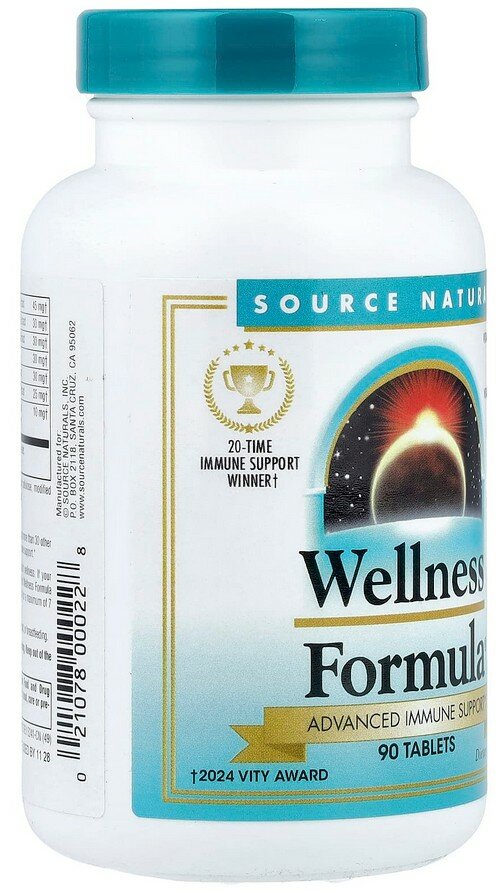 Картинки Source Naturals, Wellness Formula, комплексная поддержка иммунитета, 90 таблеток