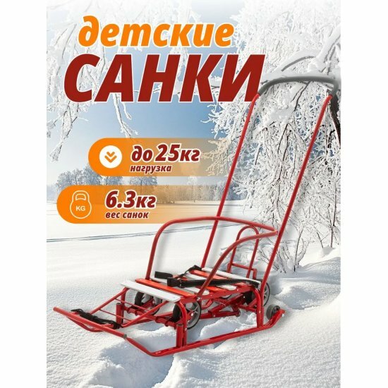 Санки Nika Тимка 5 универсал+ Алый