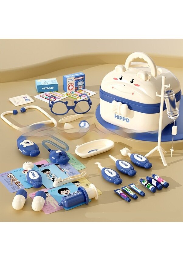 Детский набор игрушек "Докторская аптечка" из 39 предметов - синий
