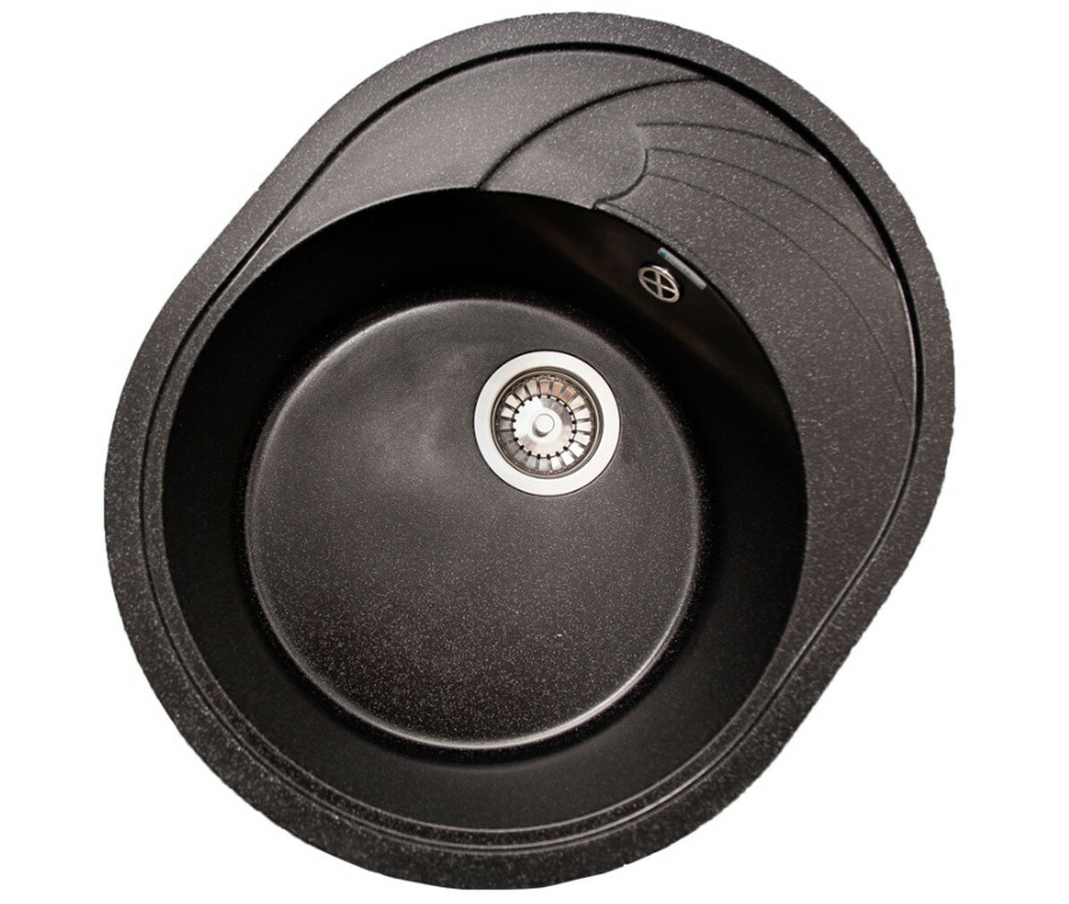Мойка кухонная GranAlliance G-33 искусственный камень черная овальная 575x465 см