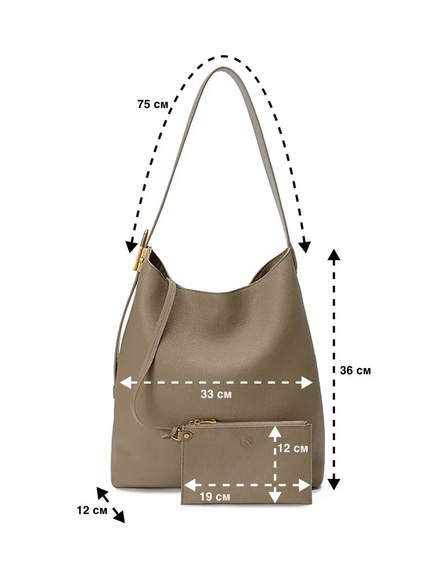 Сумка мешок Paprika Bag Italy, фактура зернистая, коричневый — фото 1