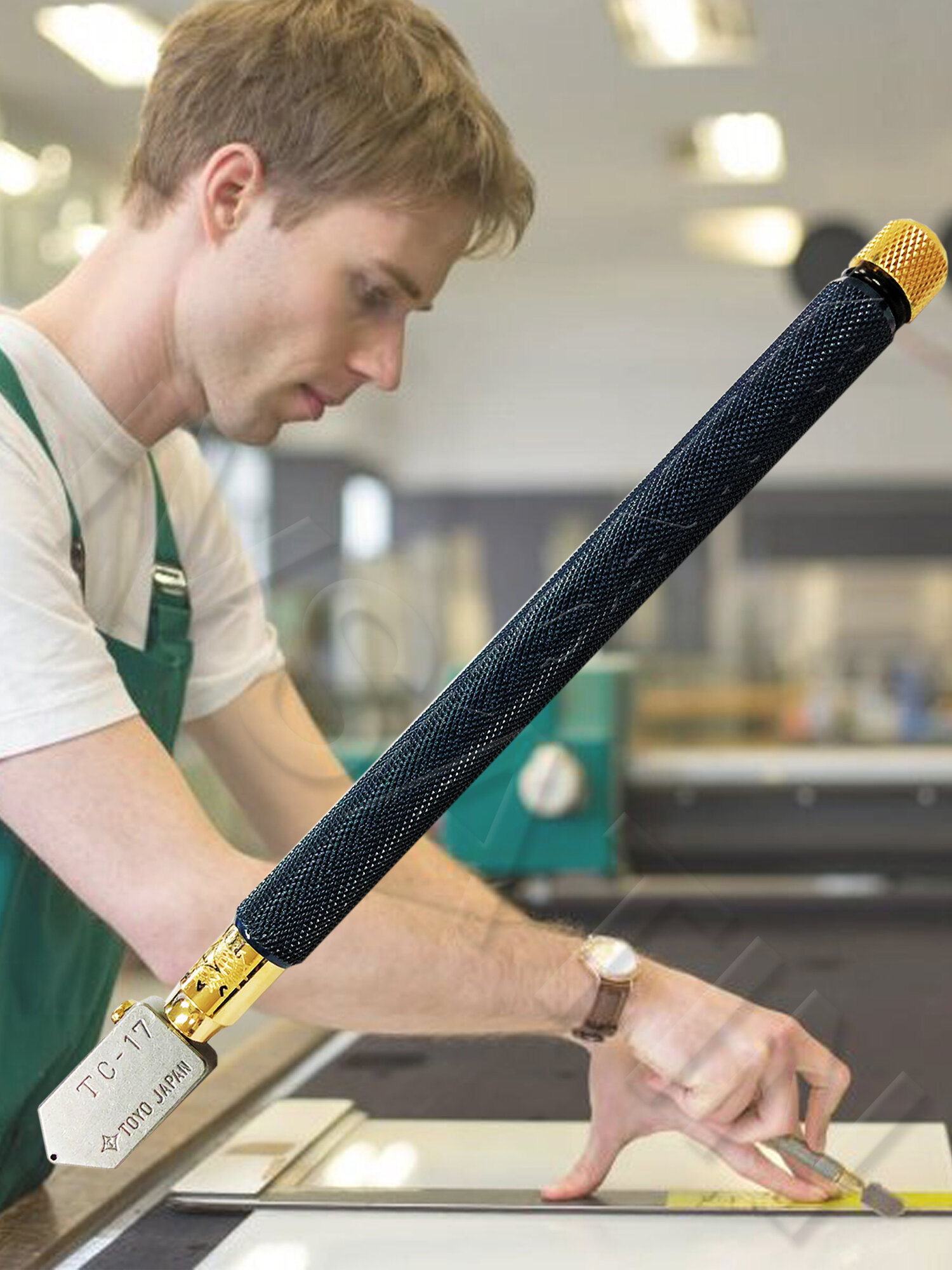 Японский оригинальный стеклорез TOYO TC-17B. Профессиональный. Для стекла 2-12 мм.