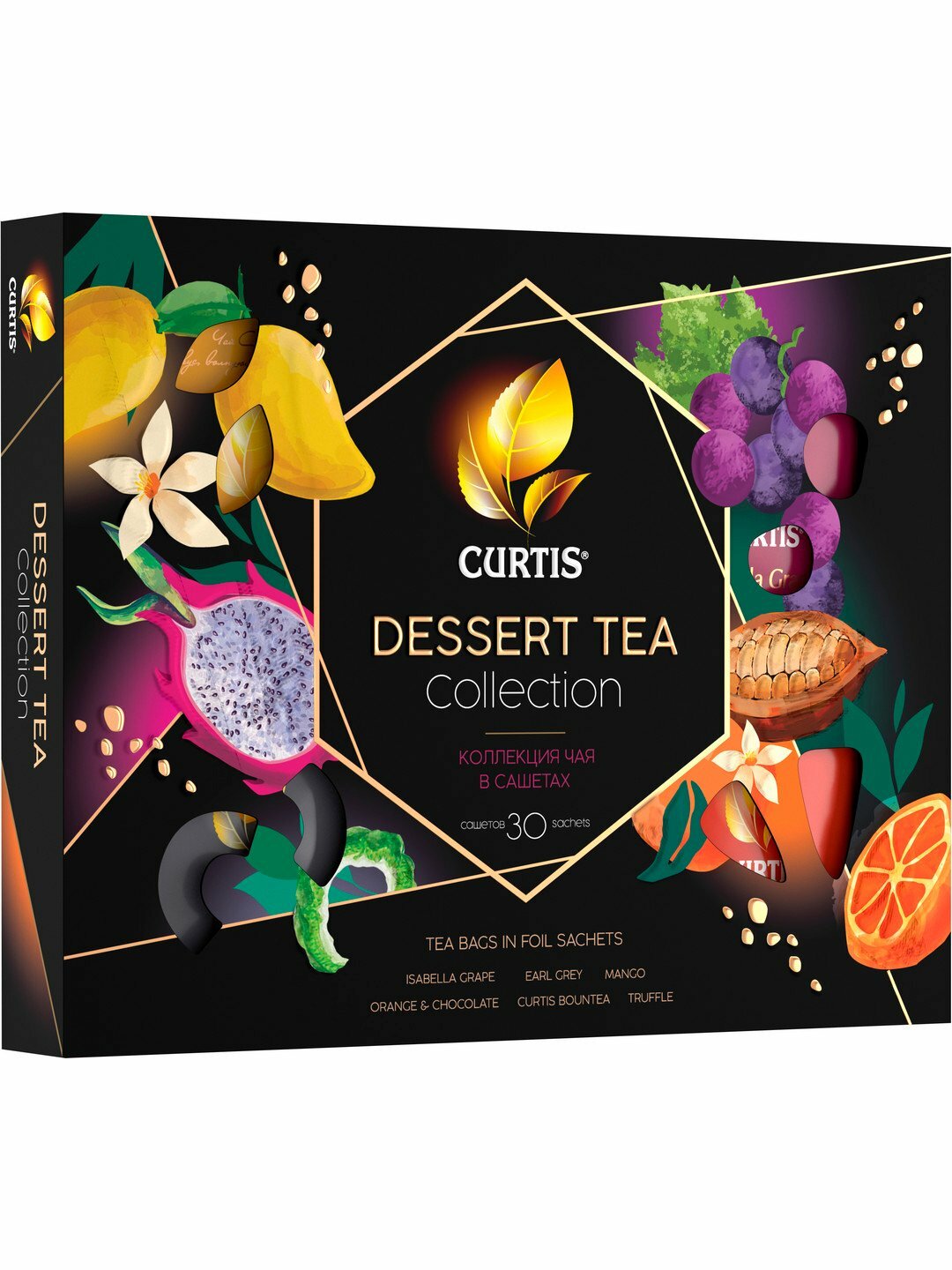 Набор чая в пакетиках CURTIS "Dessert Tea Collection" 30 пакетов, ассорти 6 вкусов