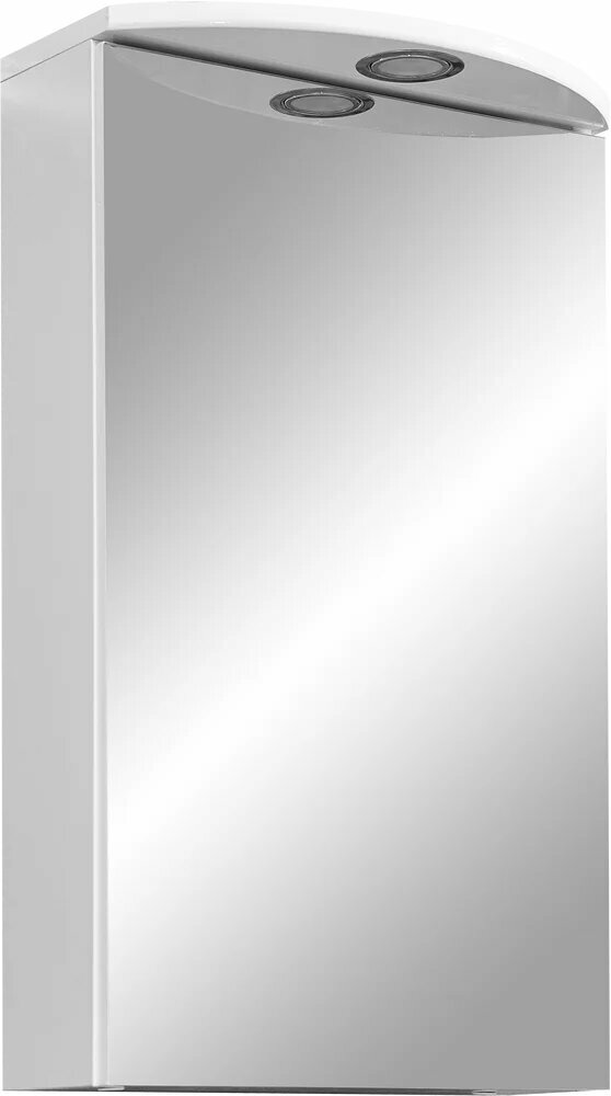 Зеркало-шкаф Stella Polar Концепт Альда 40 со светодиодной подсветкой 40 см с розеткой белое в современном стиле