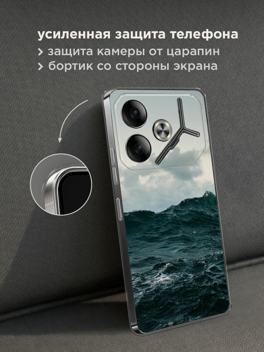 Силиконовый чехол на Tecno Pova 6 / Текно Пова 6 с принтом "Волны 11" — фото 1