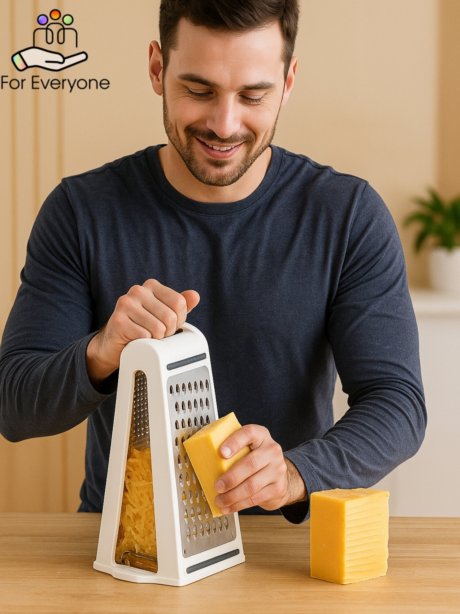 Двухсторонняя ручная терка с прозрачным контейнером на 270 грамм