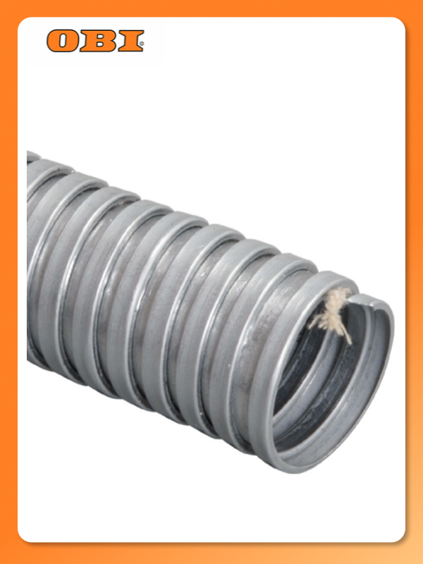 Металлорукав IEK Р3-ЦХ-25 для защиты проводов и кабелей длина 50м серебристый