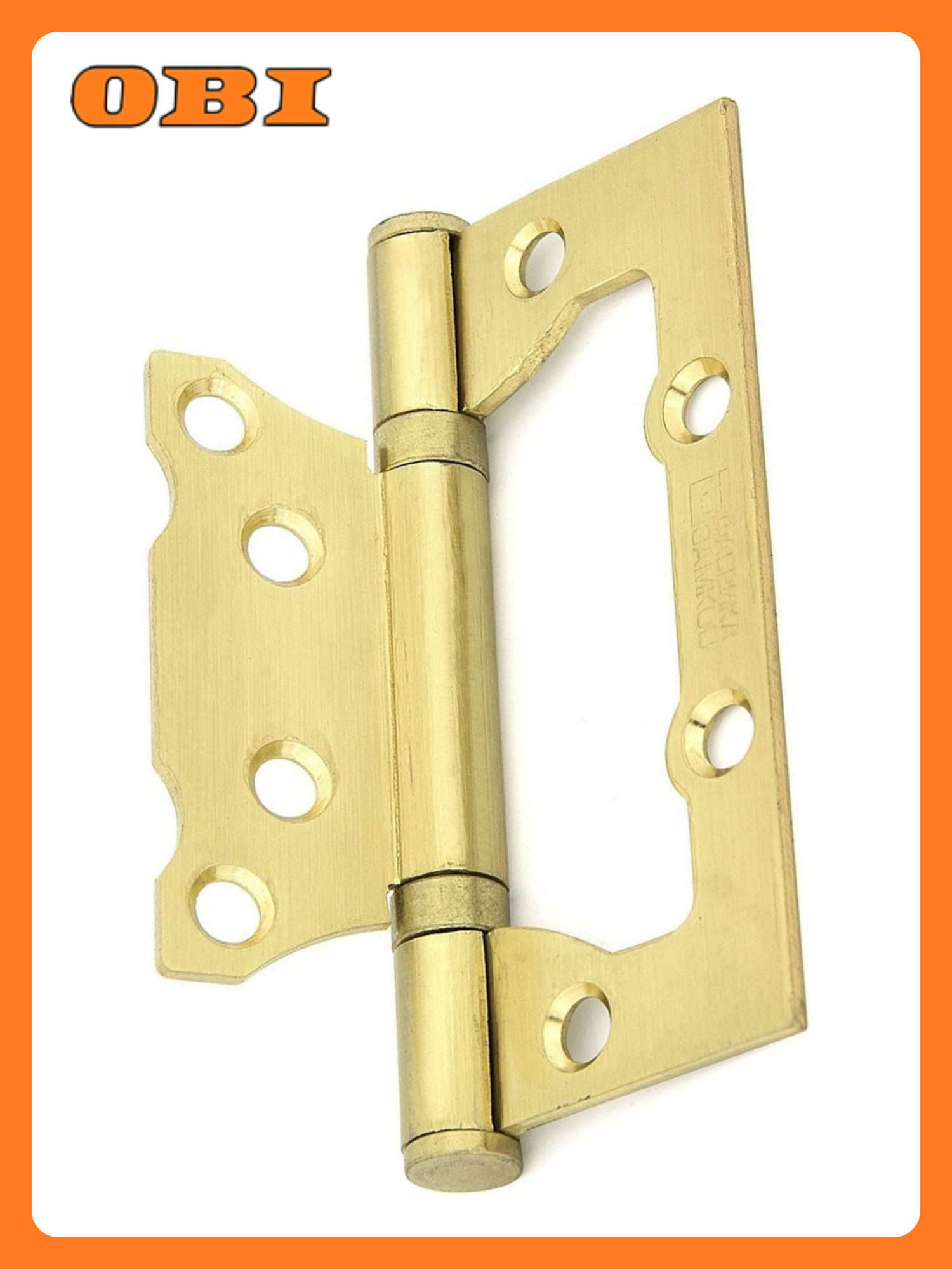 Дверная петля разъемная накладная фабрика замков 100х75х25 мм матовая латунь