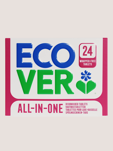Изображение товара Экологичные таблетки для посудомоечной машины Ecover All-in-One - бесфосфатные - 24шт (Бельгия) биоразлагаемые