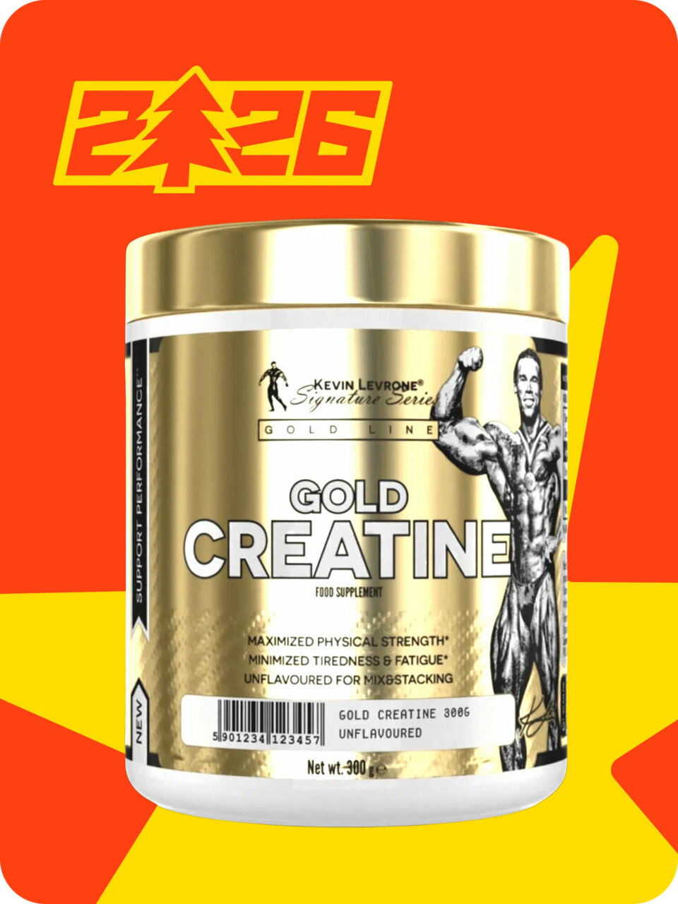 Креатин моногидрат "Kevin Levrone Gold Creatine", без вкуса, 300 г, 60 порций