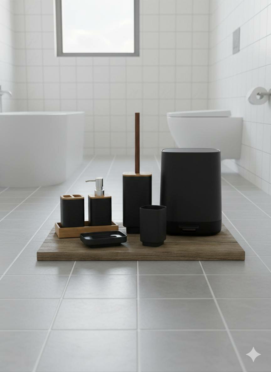 Набор аксессуаров для ванной комнаты элегантный и современный вид! — фото 1