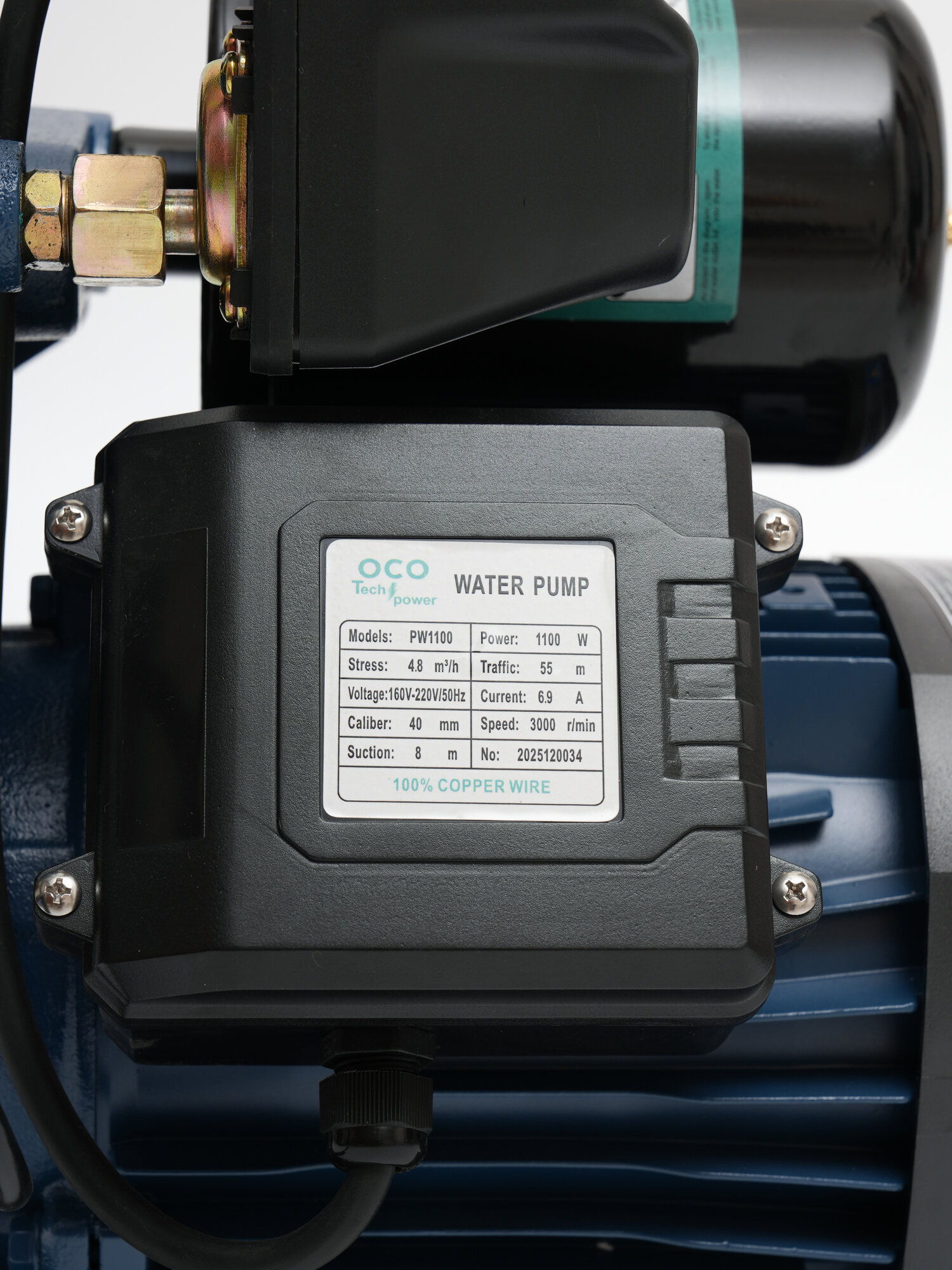 Насос OCO Tech Power, PW 1100 поверхностный, мощность 1100 Вт — фото 1