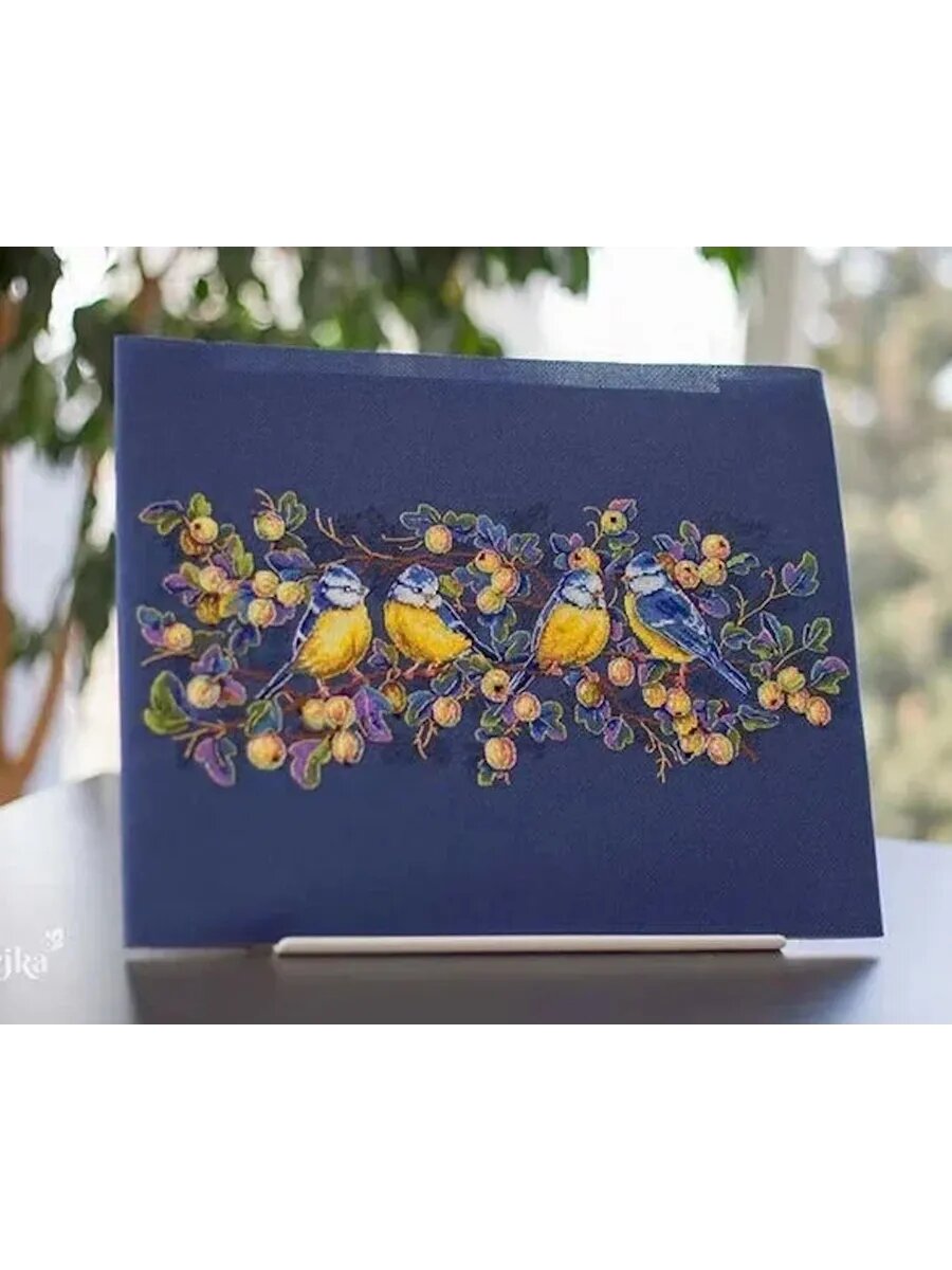 Набор для вышивания "Синицы" 54 на 29 см, 14 СТ — фото 1