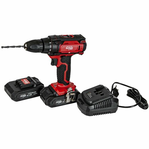 Дрель-шуруповерт аккумуляторная Elitech ДА 18СЛ 18 В 2x2 Ач 890100₽