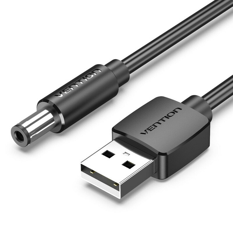 Кабель питания USB AM/DC-jack 5.5мм (M), длина 1 м Vention цвет черный , для роутера, сплиттера, камеры CEYBG