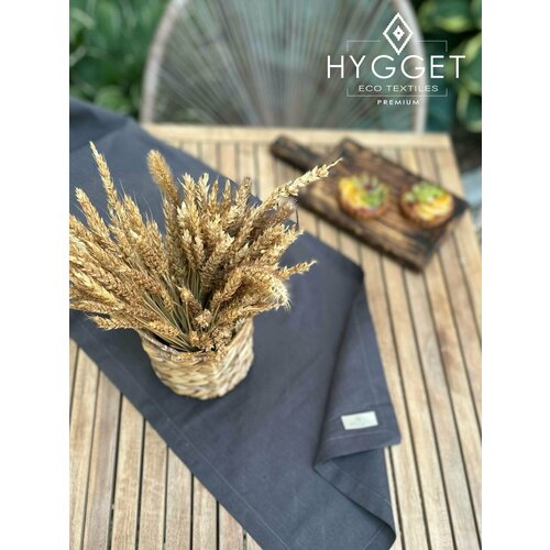 Льняная классическая дорожка на стол CLASSIC графит, раннер, лен