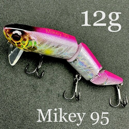 Воблер для рыбалки Jackall Mikey 95 12g трехсоставной на щуку, жерех, судак, сома, язь/ Япония mikey