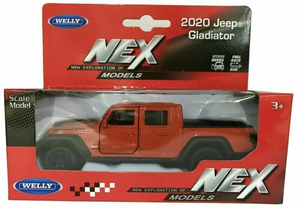 Металлическая машинка 1:34-1:39 JEEP GLADIATOR 2020г, оранжевый 43788D Welly