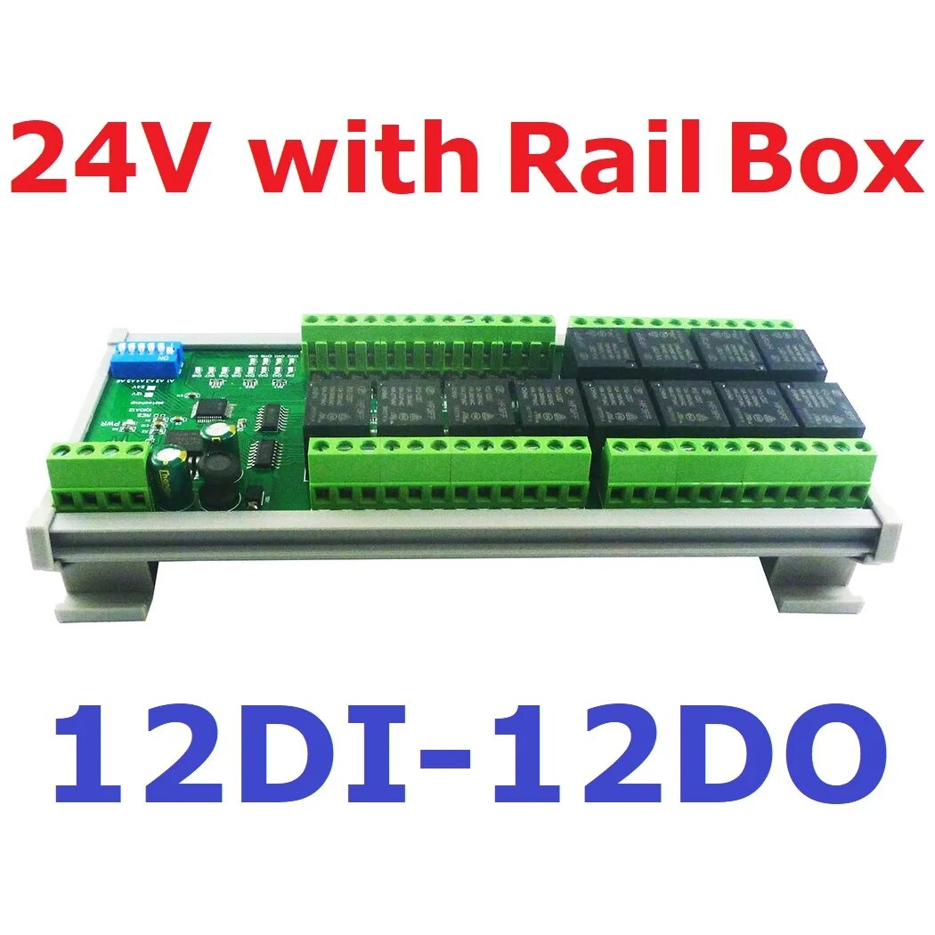 Релейный модуль Modbus RTU eletechsup 10IOA01 02 04 08 12 24В, 12CH with Rail Box