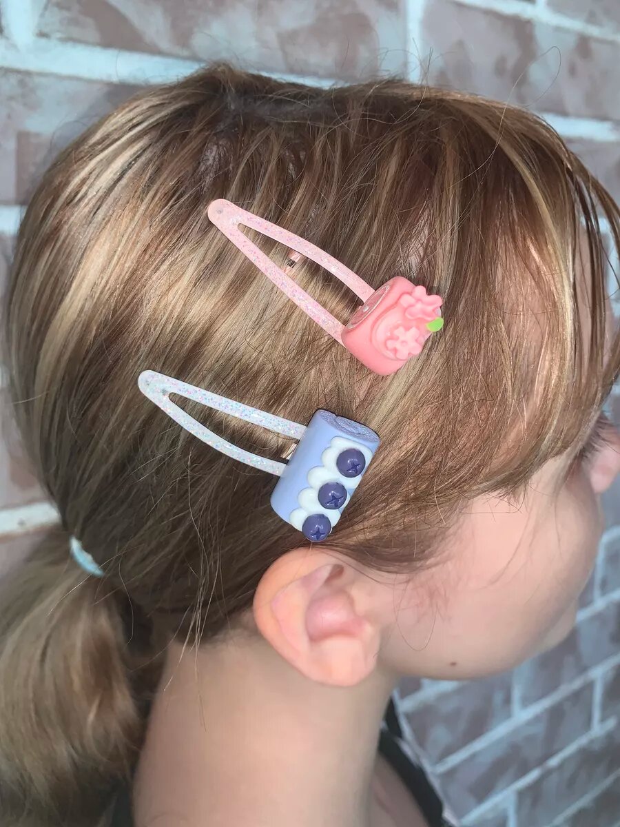 Набор заколок клик-клак пирожное 4 шт.