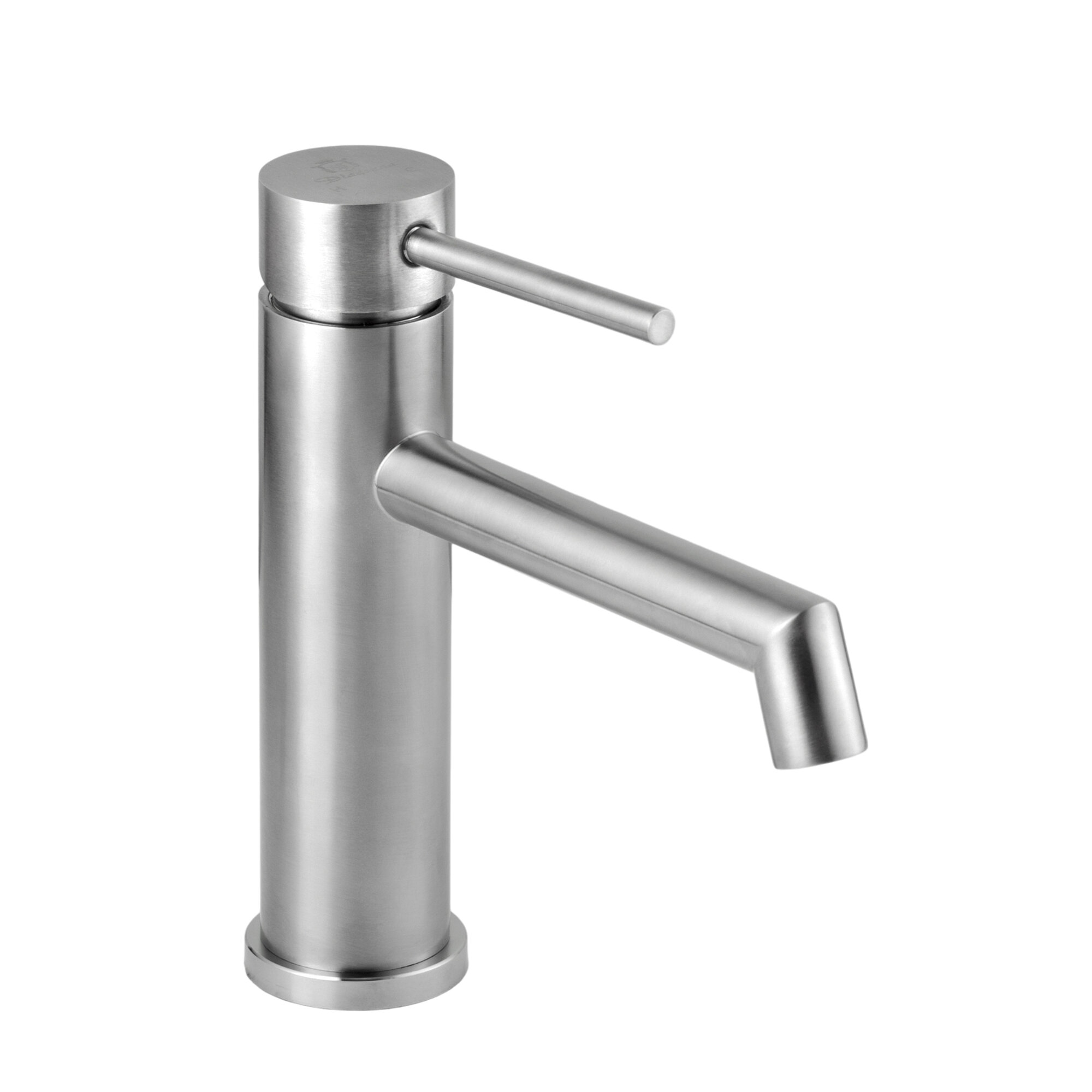 Смеситель для раковины с узким стационарном изливом, сатиновый