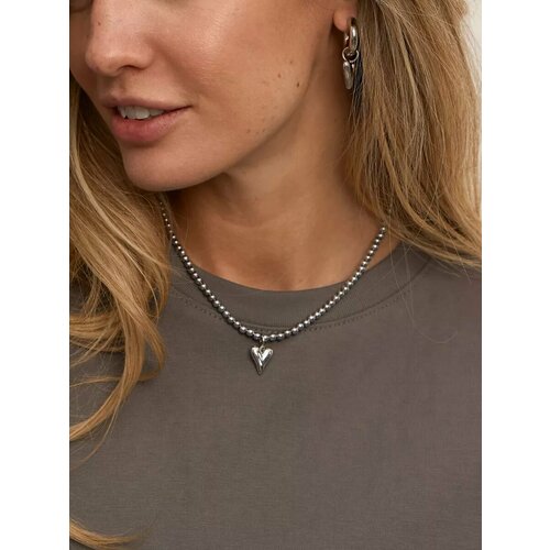 Чокер, длина 40 см, серебристый