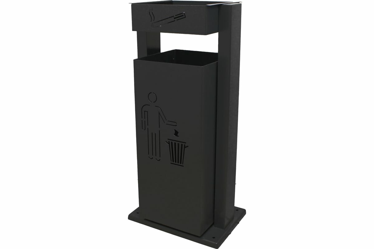 Профметстиль Урна с пепельницей серая квадратная 1061