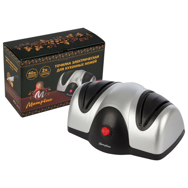 точилка для ножей электрическая МАТРЁНА MA-159 40Вт сереб. - фото №1
