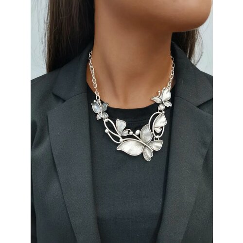 Колье длина 43 см серебристый 1650₽