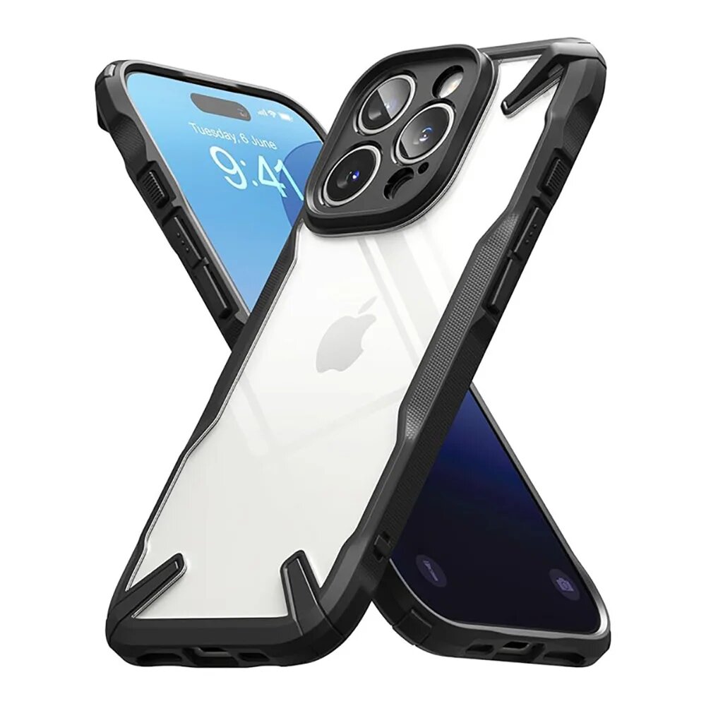Ringke Fusion-X, совместимый с iPhone 16 Pro Max (2024), чехол с мягкой рамкой из ТПУ, прозрачная жесткая задняя крышка из ПК, гибридная крышка, Camo for 16 Pro Max — фото 1