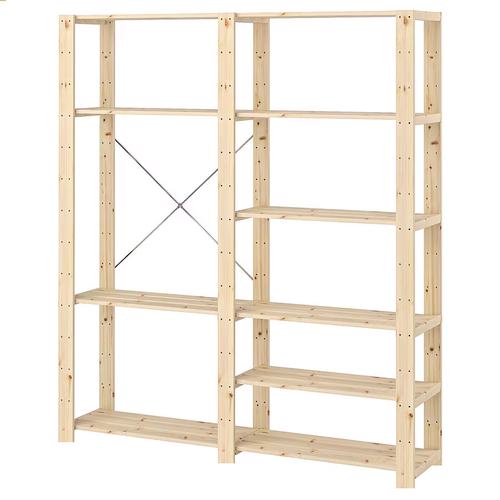фото Стеллаж ikea hejne 154x30x171 см , 10 полок из реек, сосна икеа