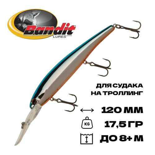 Воблер для троллинга Bandit Walleye Deep, плавающий, 120 мм, 17,5 гр, 5-8 м, #32