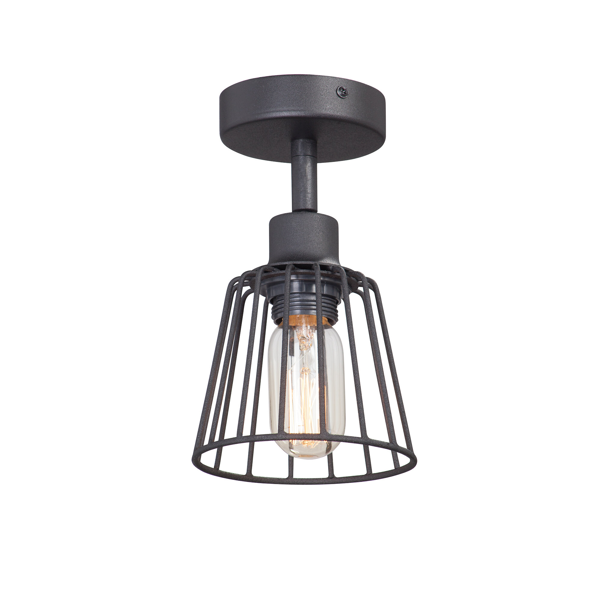 Люстра потолочная  спот  Vitaluce V4589 1 1PL   1 лампа 3м2  Е27  60Вт  цвет чёрный матовый 