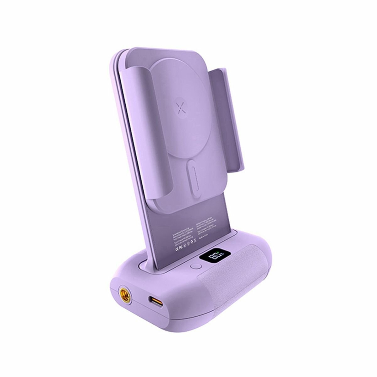 O094M Кронштейн Для Телефона Bluetooth С Функцией Беспроводной Зарядки, Вращающийся Зажим, Фиолетовый