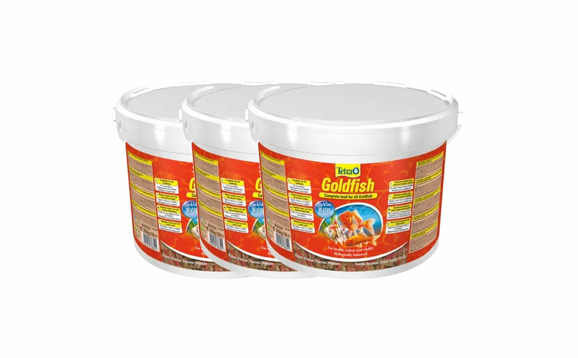 TetraGoldfish корм в хлопьях для всех видов золотых рыбок 10 л (ведро) х 3 шт.