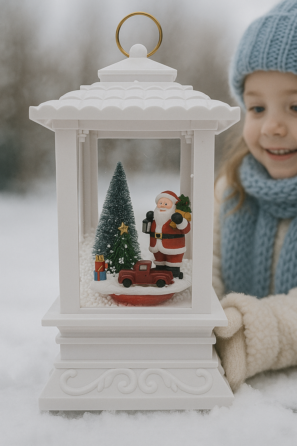 Рождественская лампа-подсвечник, новогодний сувенир, украшение, 13 см