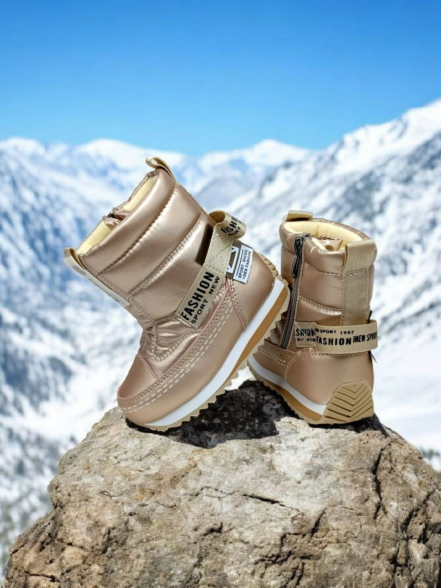 Дутики , размер 25, золотистый — фото 1