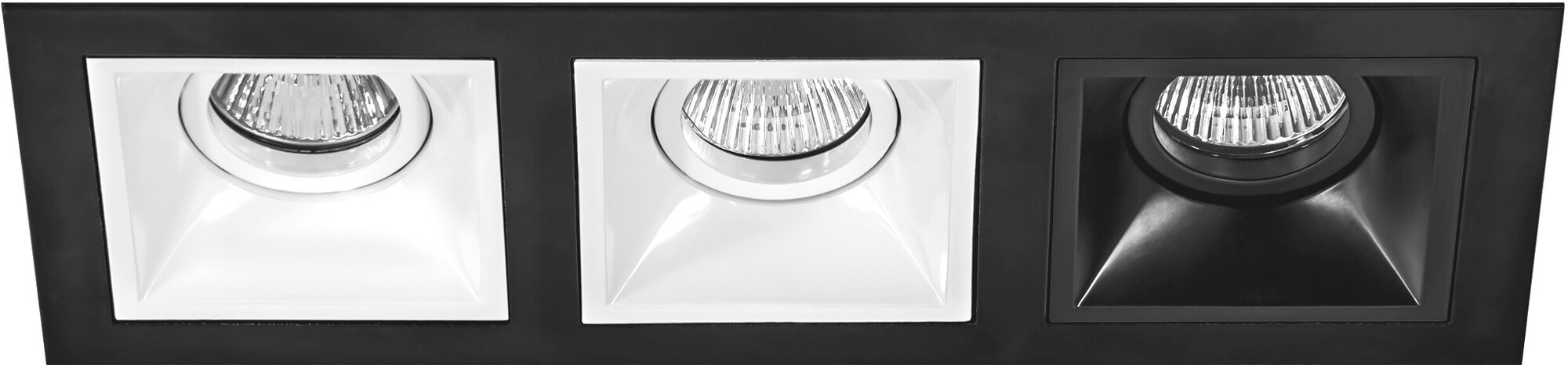 Точечный светильник встроенный черно-белый Lightstar Domino D537060607