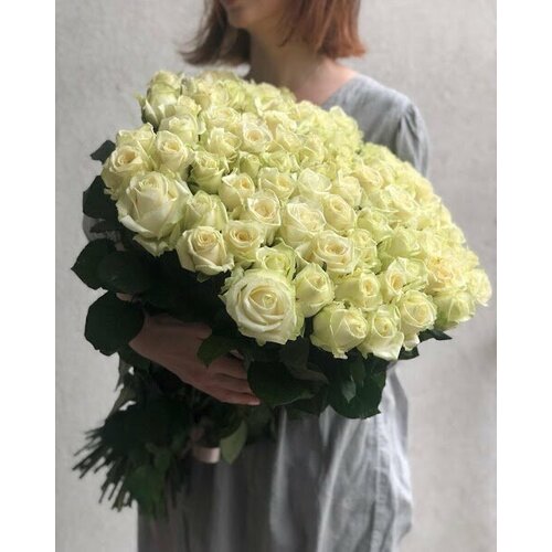 Букет Роза белая 51 шт, красивый букет цветов, шикарный, цветы премиум.