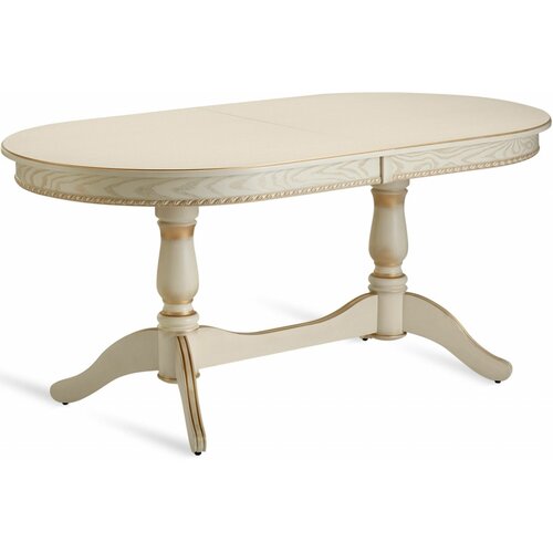 Стол кухонный деревянный раздвижной Барэнт 170220х90 Слоновая кость с золотой патиной 49990₽