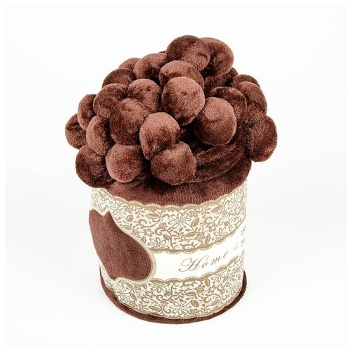 фото Плед с помпонами, шоколад, 200*220 см bozhong home textile