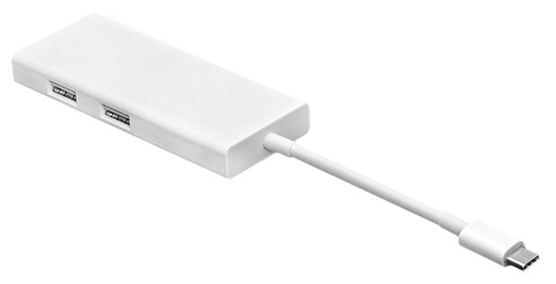 USB-концентратор  Xiaomi ZJQ02TM, разъемов: 3, белый